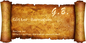 Götter Barnabás névjegykártya